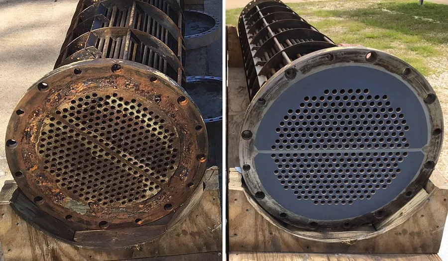 Heat exchanger coatings and repair, done in three steps