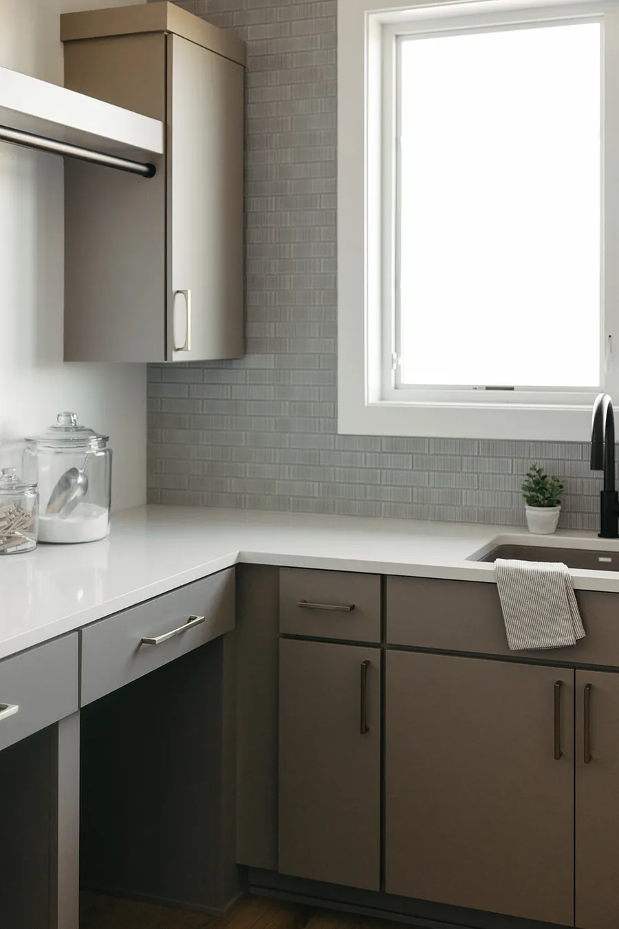 What goes into a utility sink, cabinet and countertop package