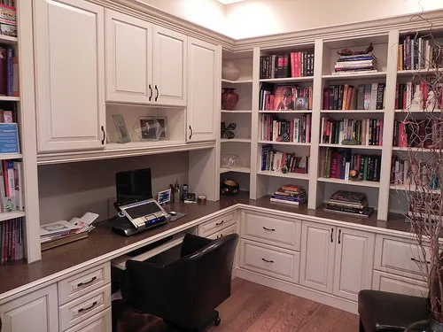 What goes into a built-in corner desk