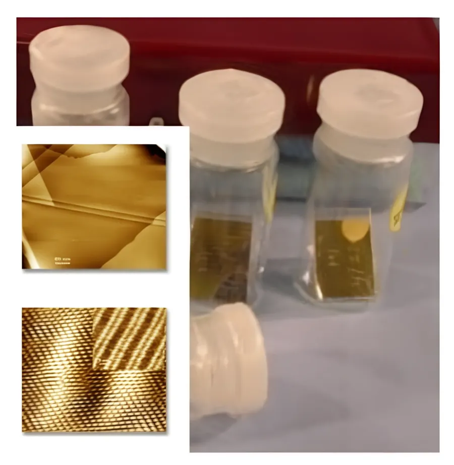 Gold substrates and sample supports for AFM/STM