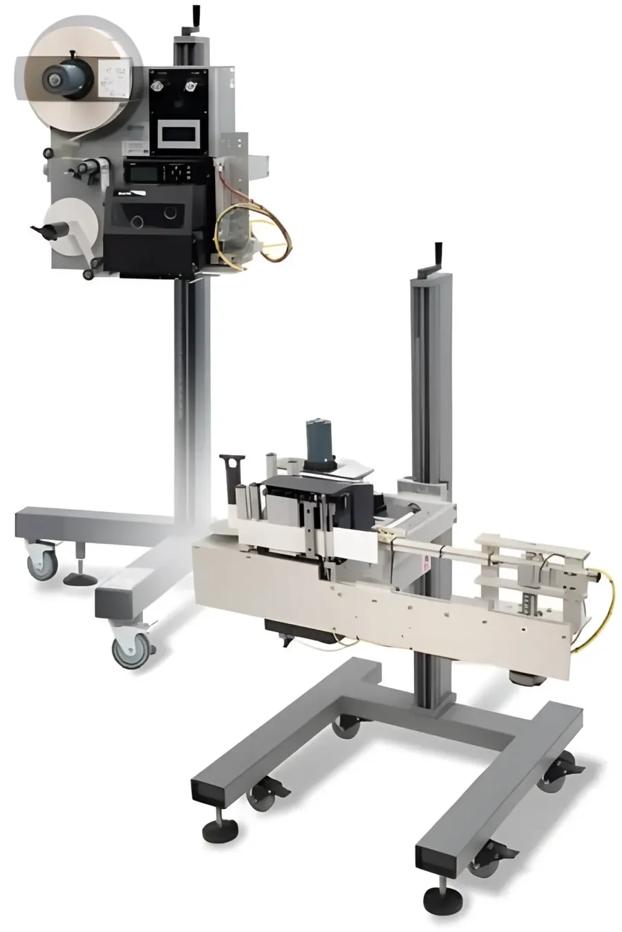 Two automatic labeling machines, one job done right